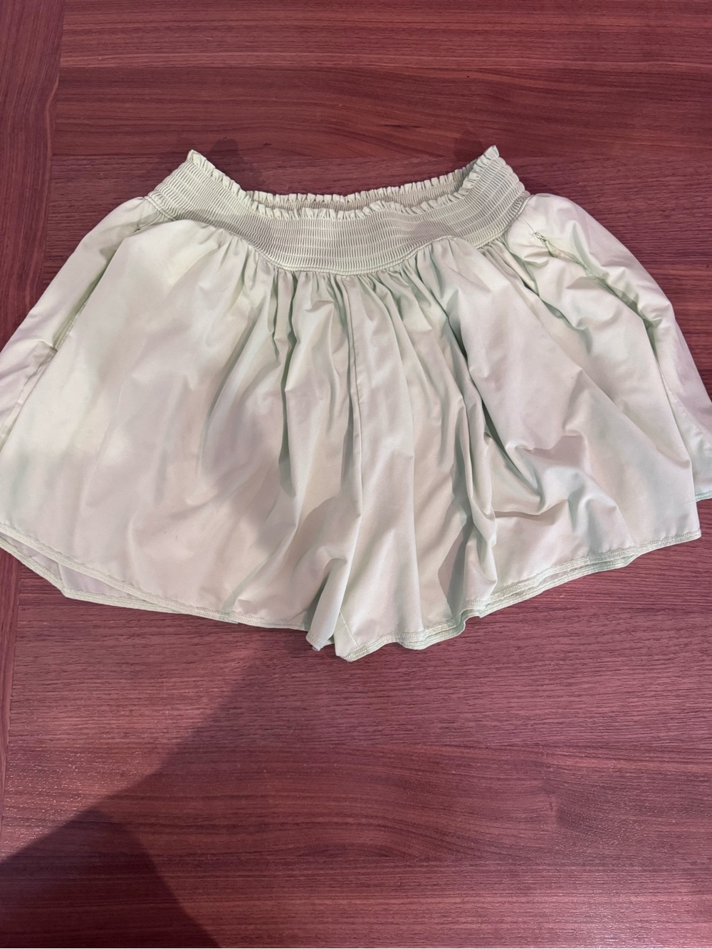 Light Green Smocked Waist flowy shorts